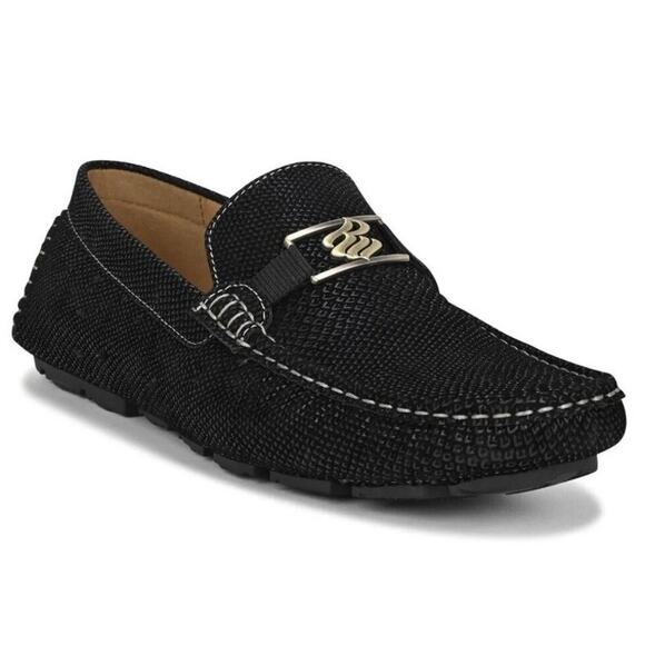 RocaWear Dwight Driving Slip On Loafer Black Faux Suede Shoe Men Size 10.5 - Picture 1 of 10